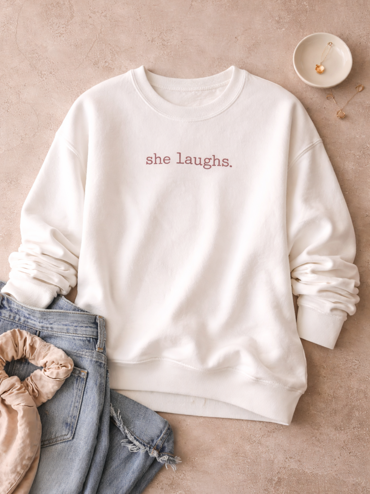 she laughs. qr