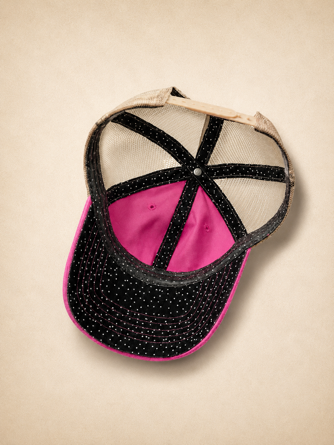 First of all.™ Washed Mesh-Back Ponytail Cap – Rose