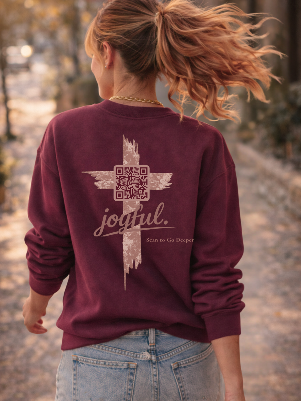 joyful. - sweatshirt - QR