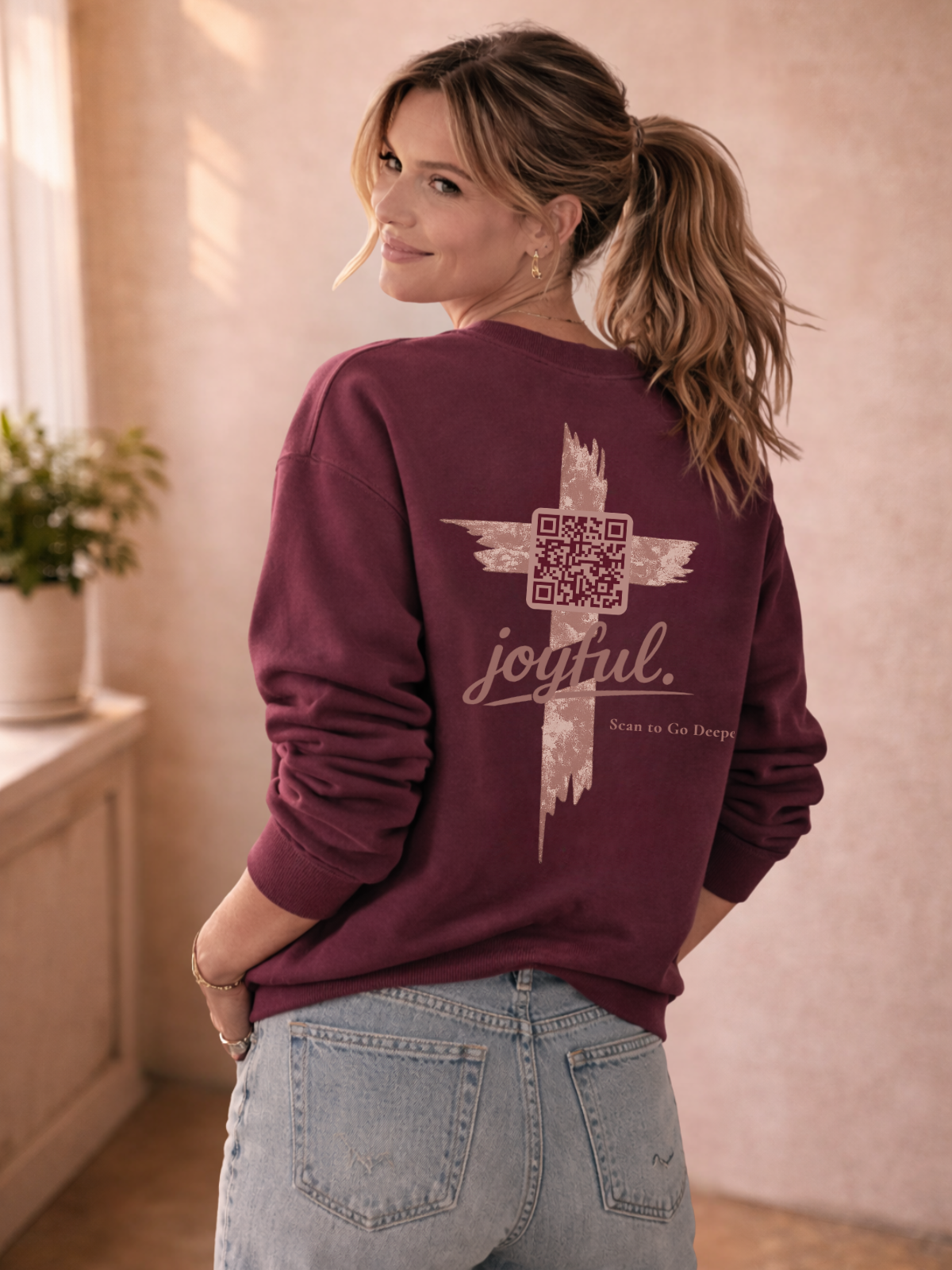 joyful. - sweatshirt - QR
