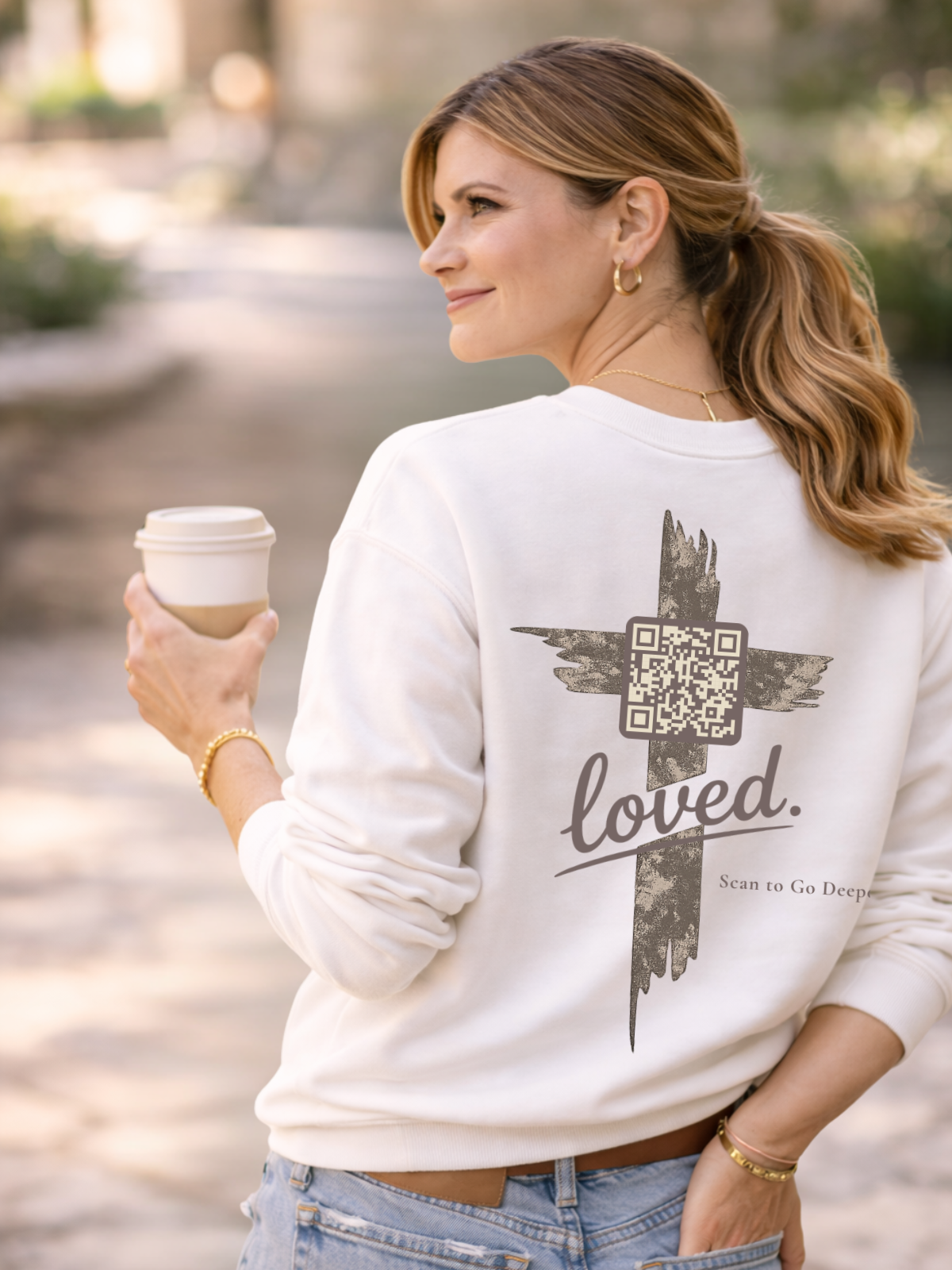 loved. - sweatshirt - QR