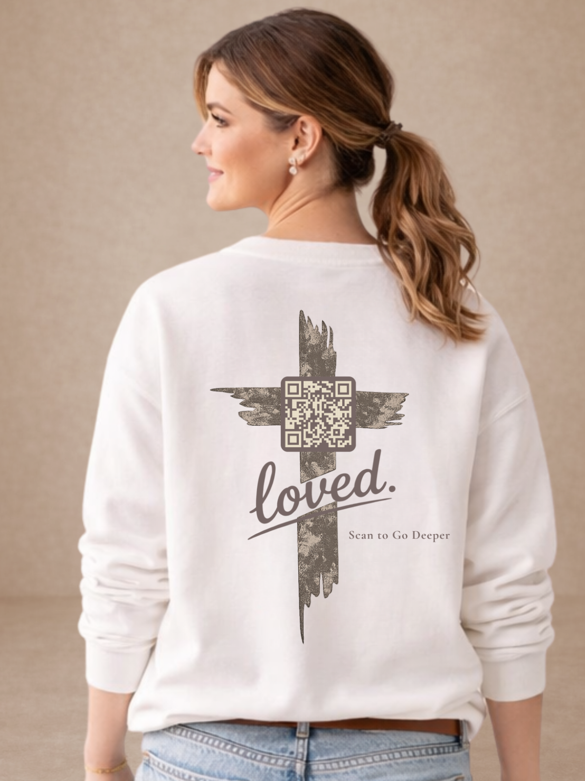 loved. - sweatshirt - QR