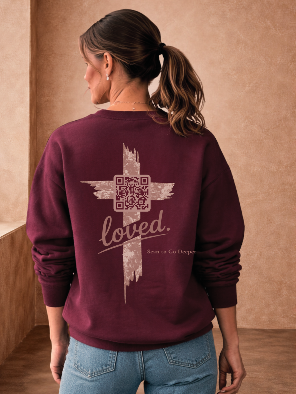 loved. - sweatshirt - QR