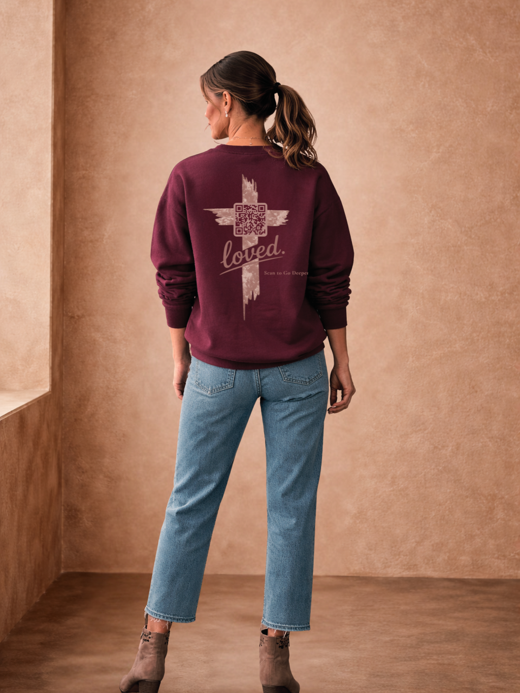 loved. - sweatshirt - QR