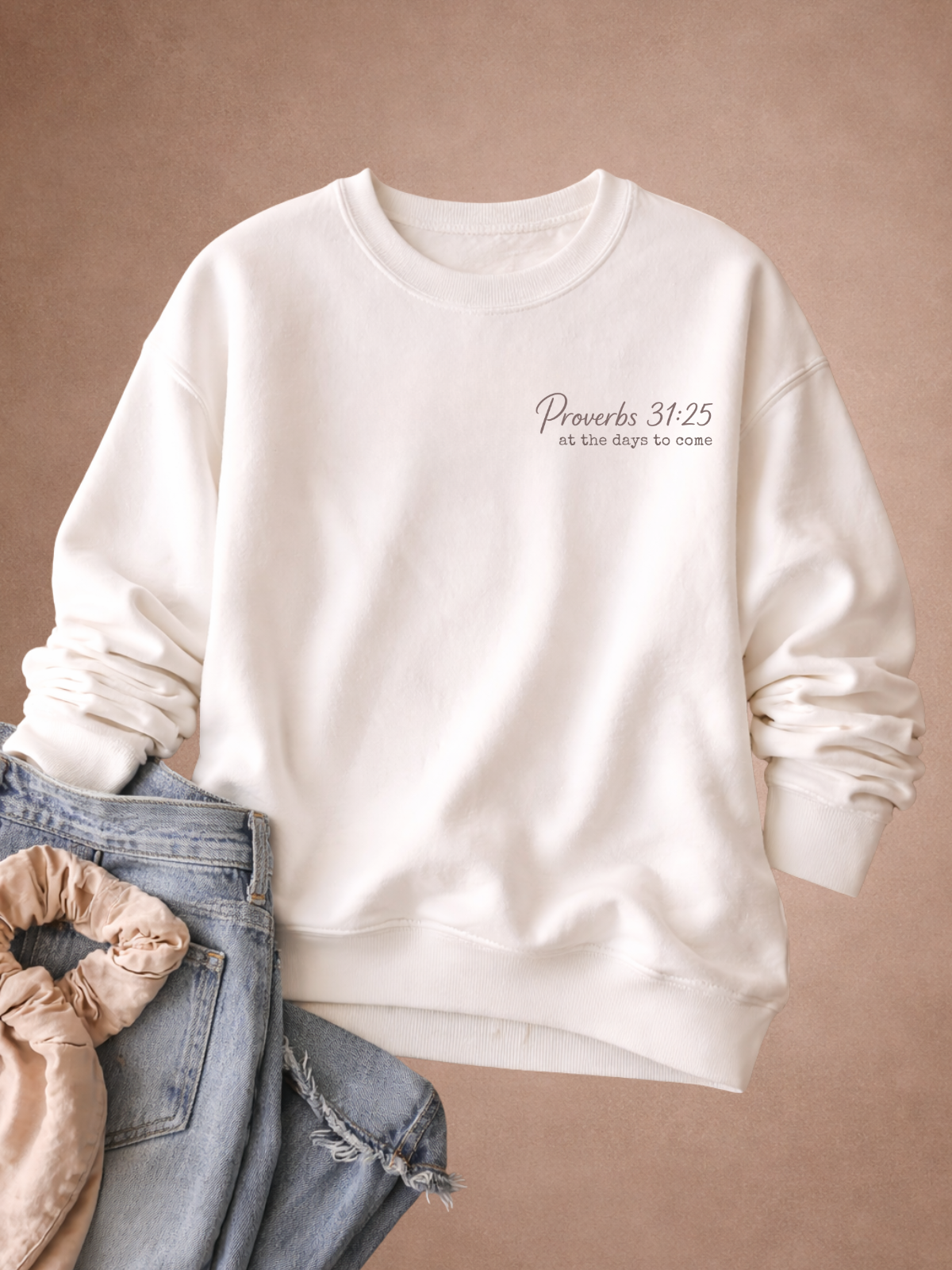 she laughs. - sweatshirt - QR