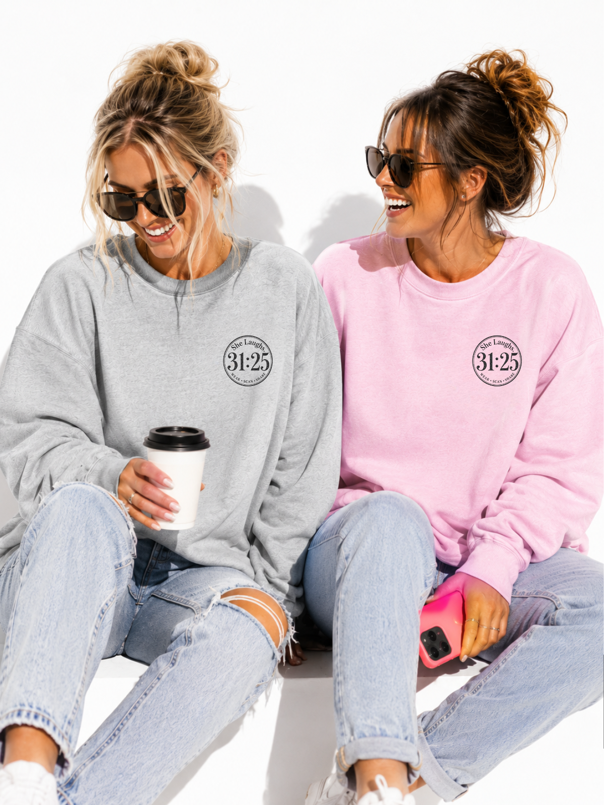 She Laughs. — QR Crewneck