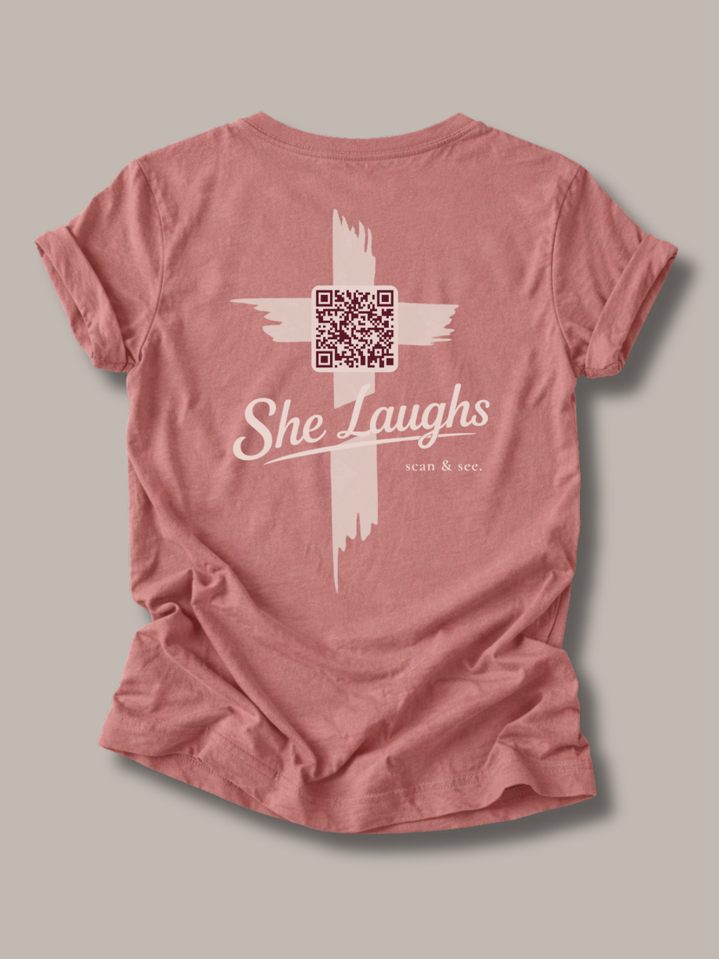 she laughs. - tee - QR