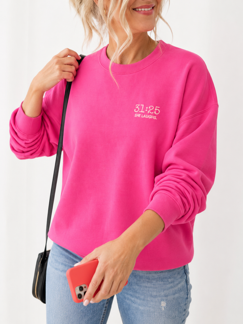 31:25 She Laughs Left Chest Sweatshirt