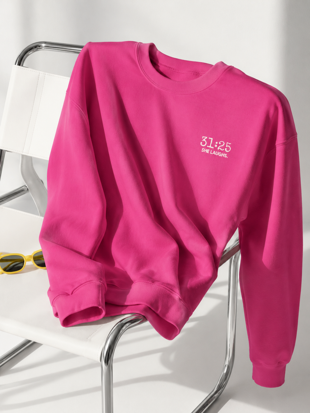 31:25 She Laughs Left Chest Sweatshirt