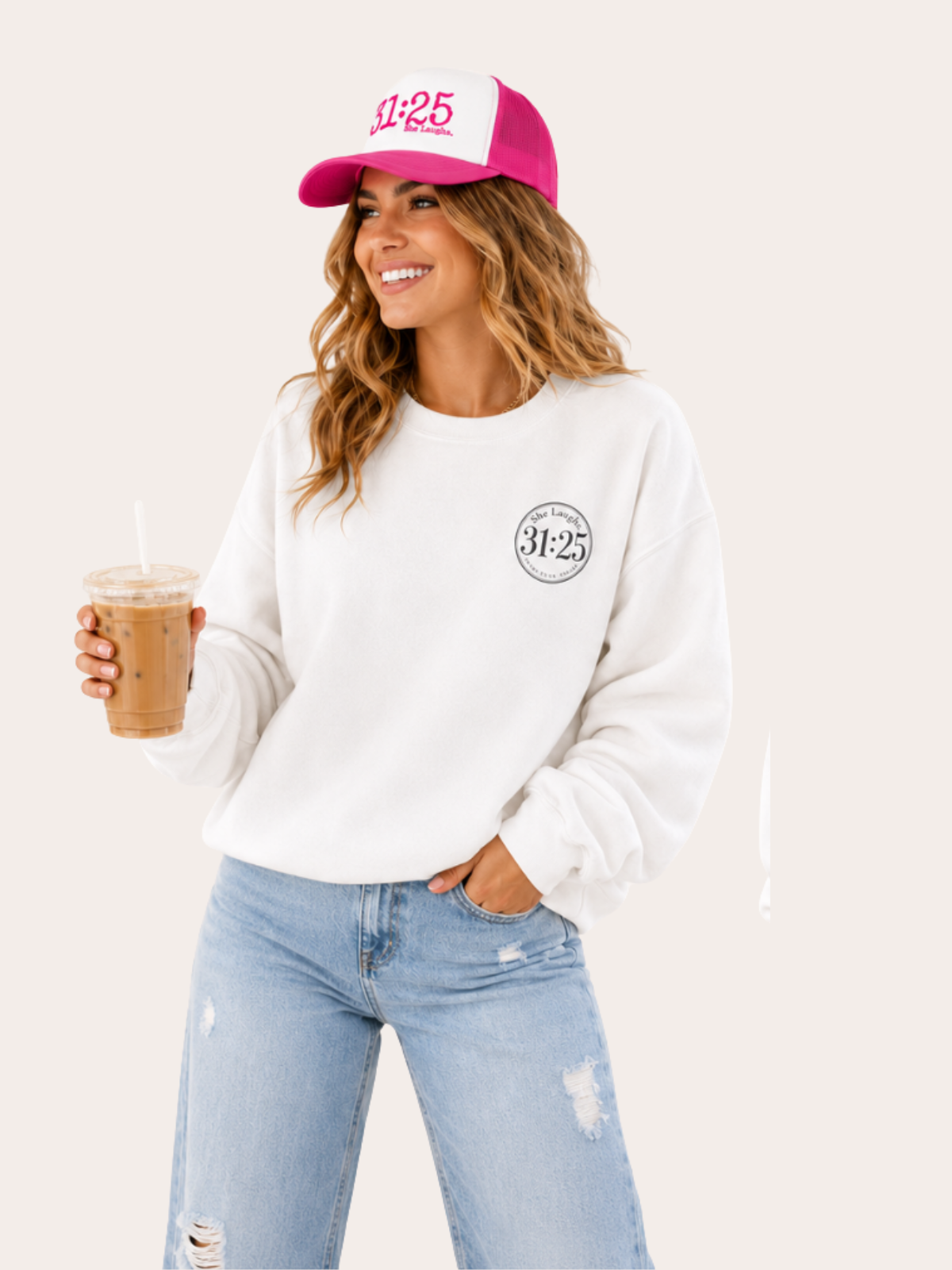 She Laughs. — QR Crewneck