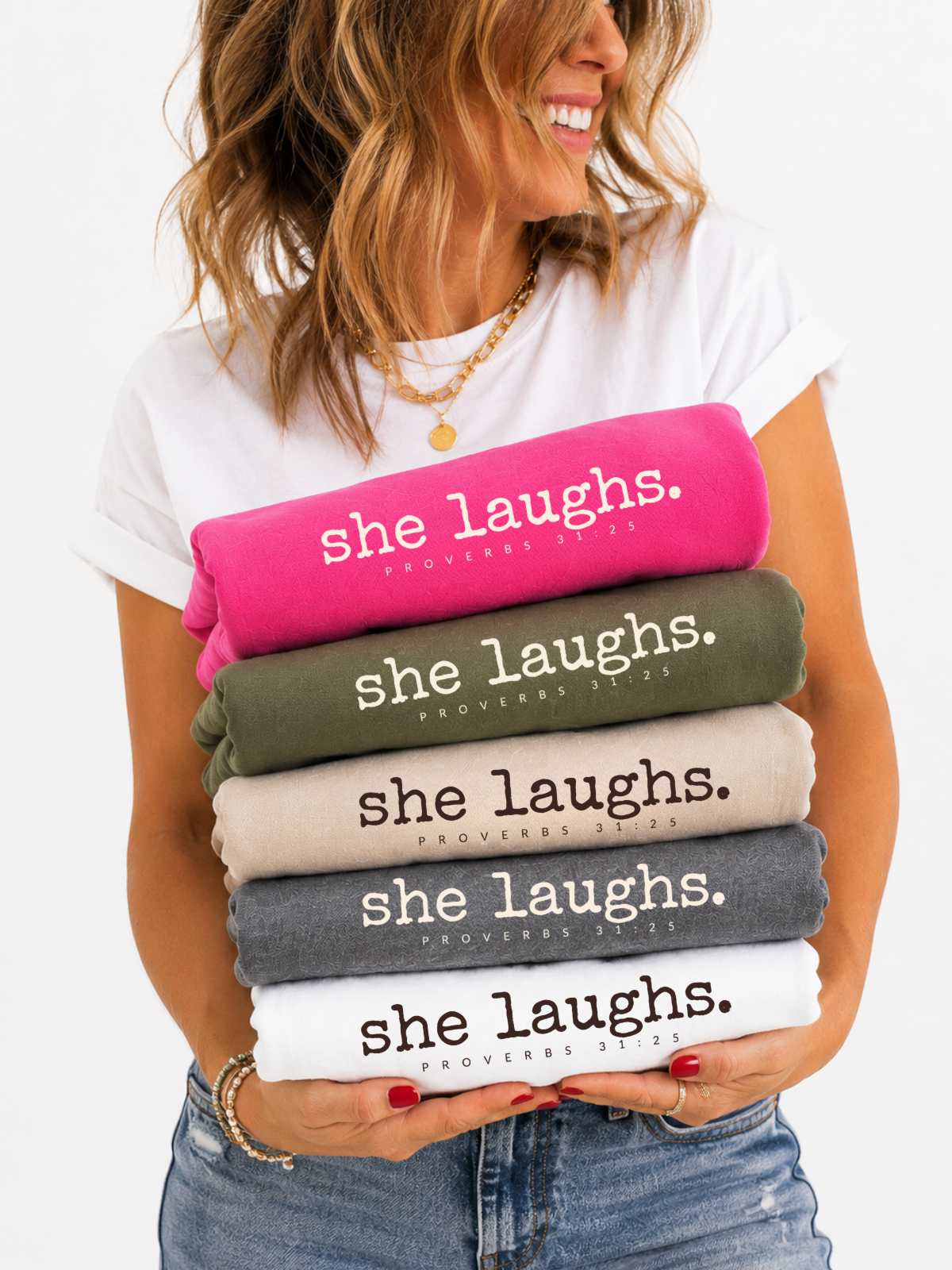 She Laughs. Proverbs 31:25 Sweatshirt