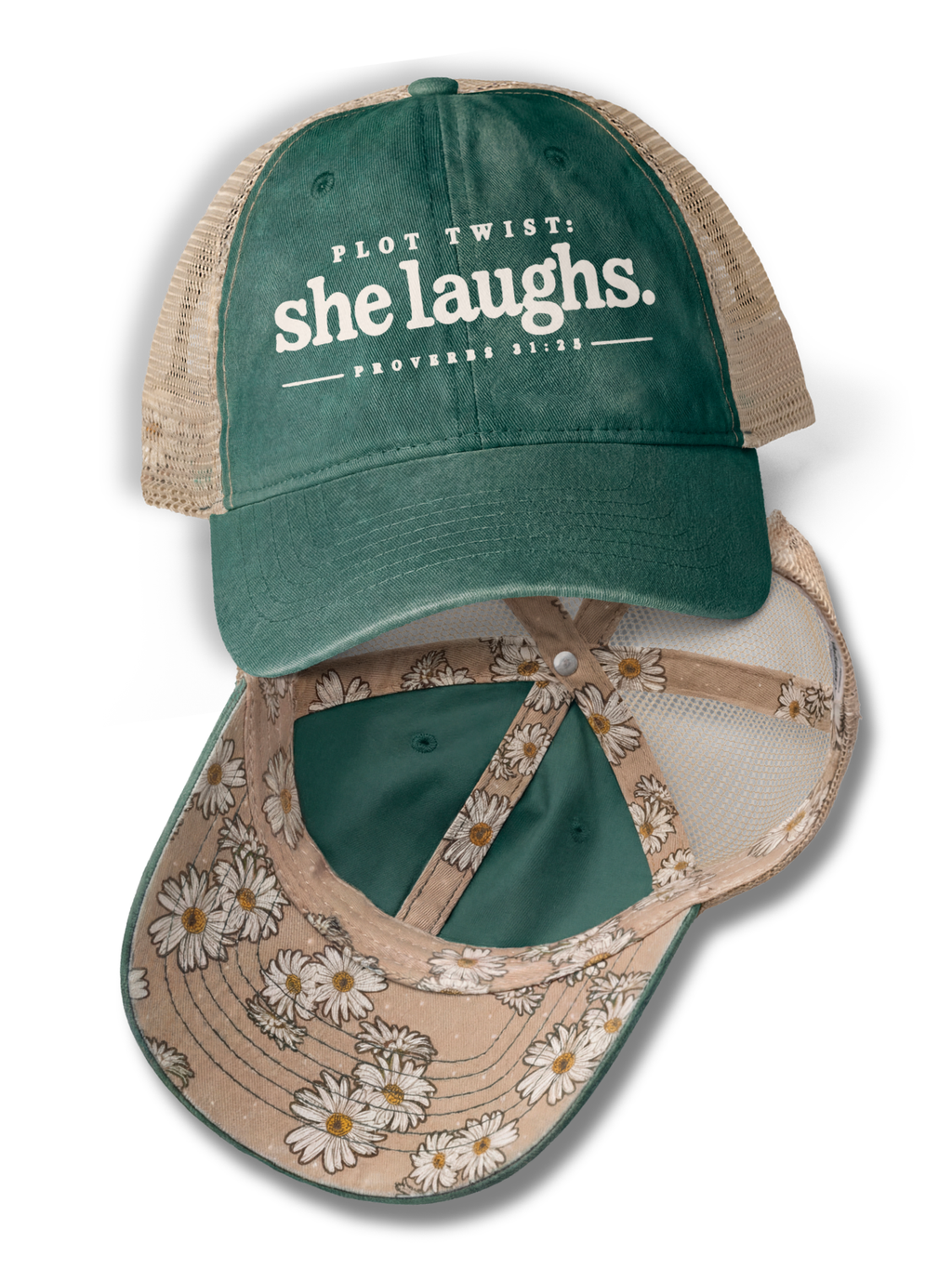 She Laughs. Plot twist. Mesh Cap