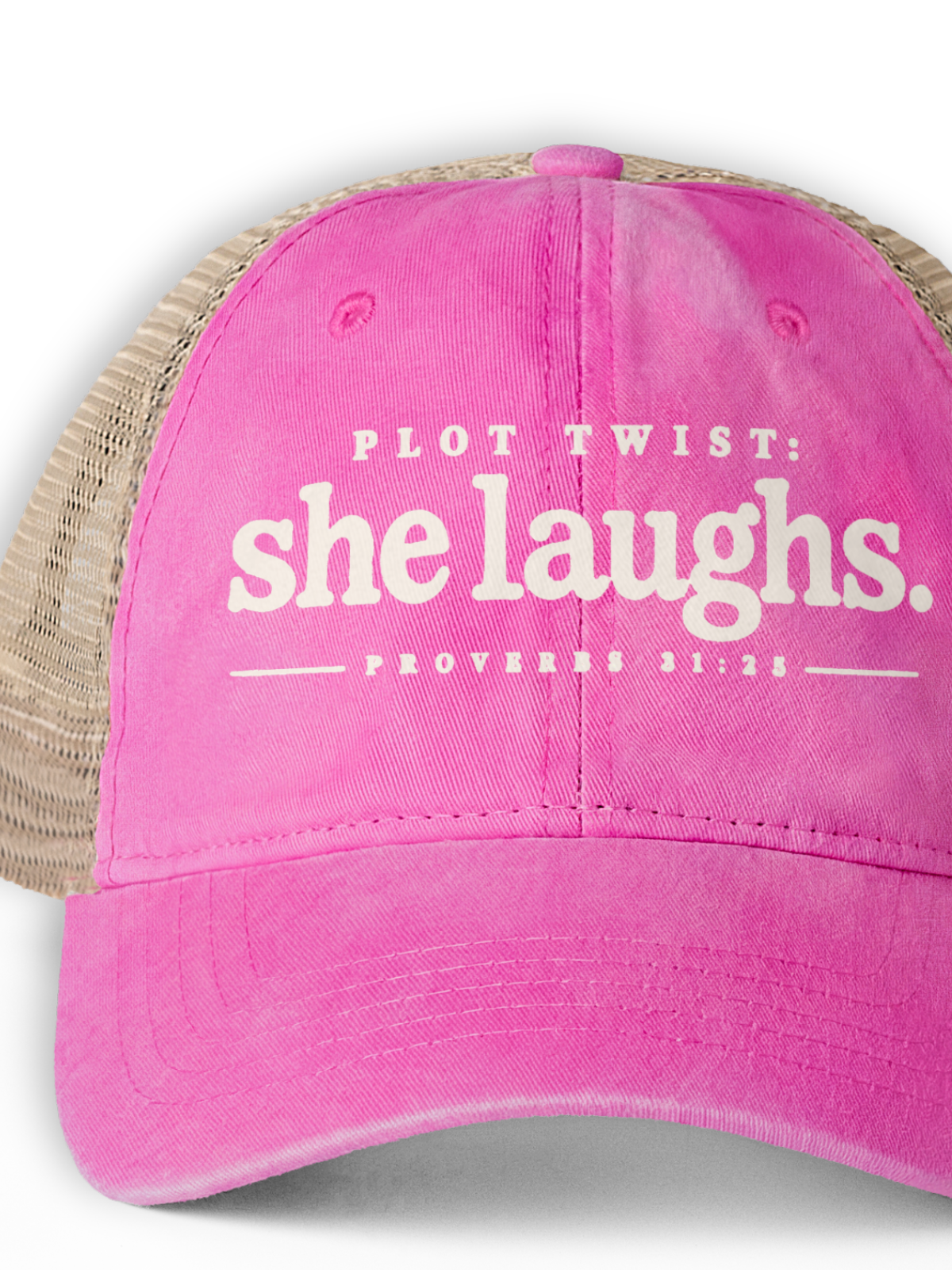 She Laughs. Plot twist. Mesh Cap