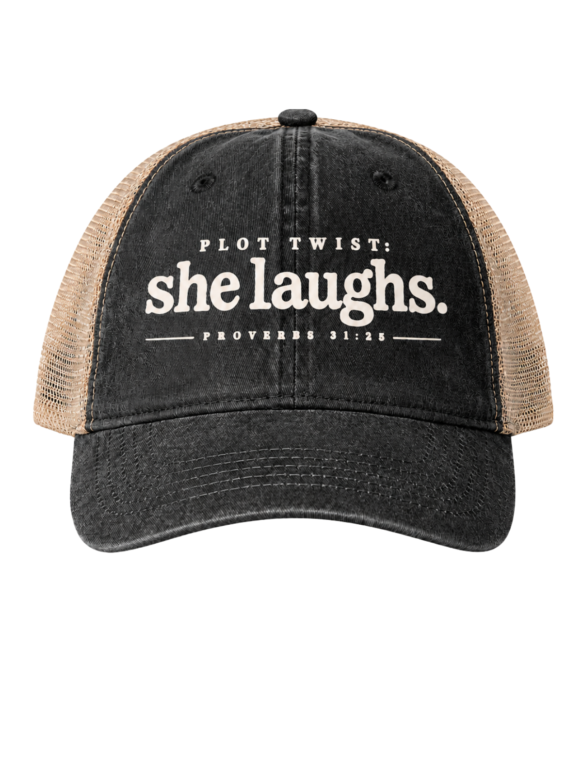 She Laughs. Plot twist. Mesh Cap
