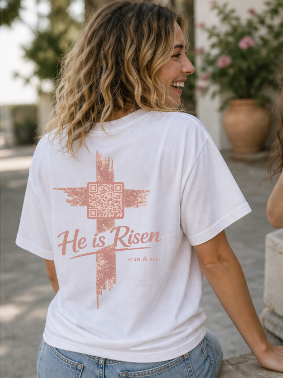 He is Risen. - tee - QR