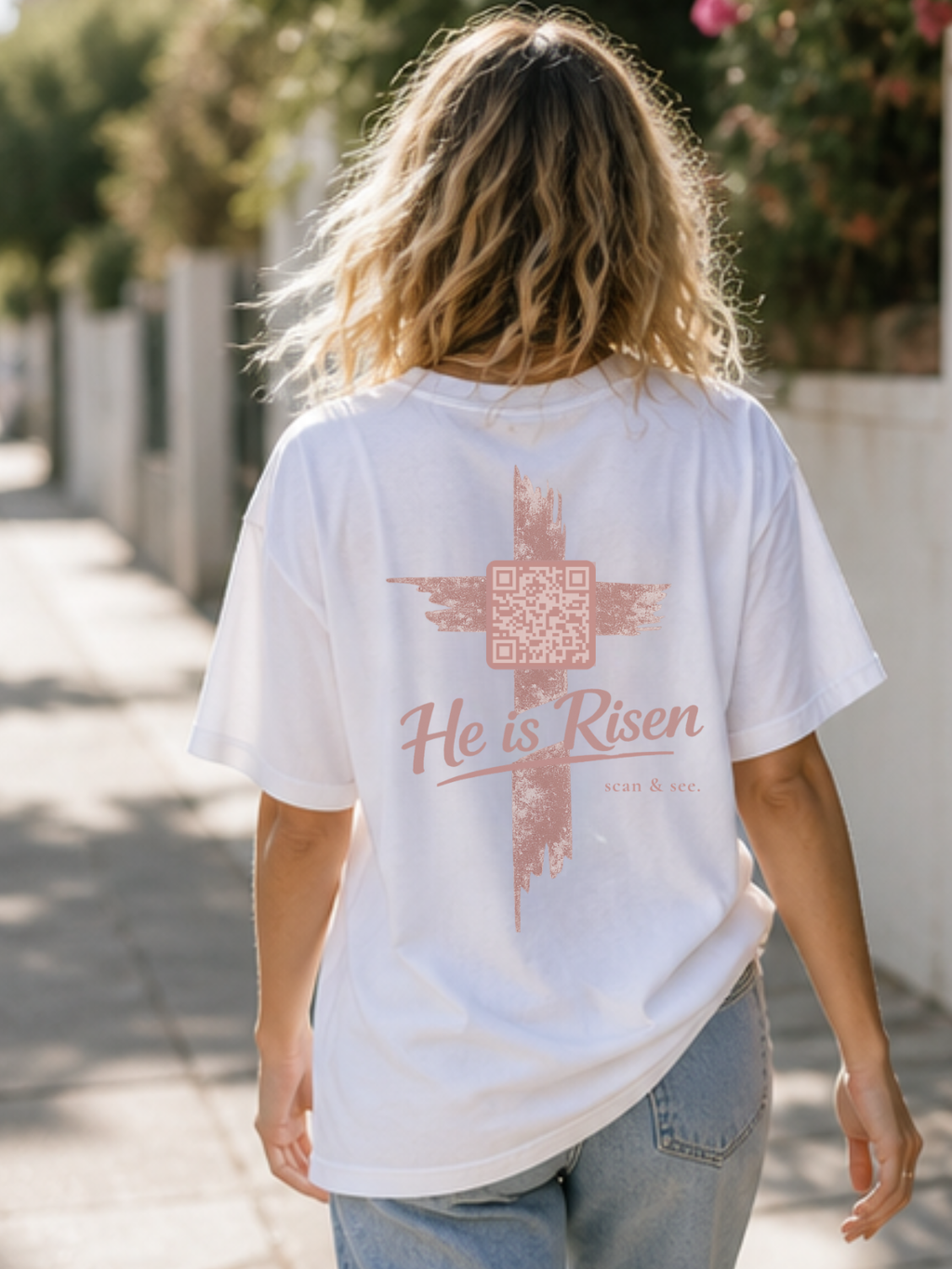 He is Risen. - tee - QR